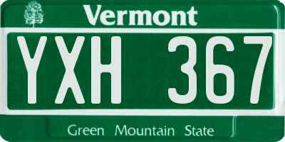 VT license plate YXH367