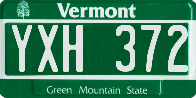 VT license plate YXH372