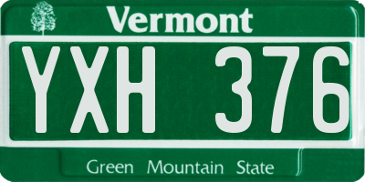 VT license plate YXH376
