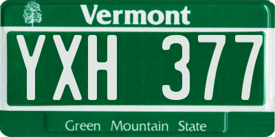 VT license plate YXH377