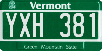 VT license plate YXH381