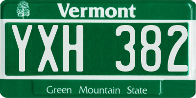 VT license plate YXH382