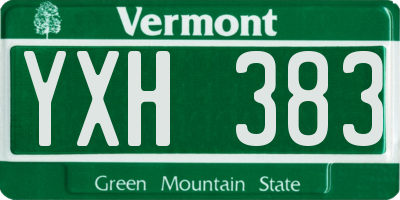 VT license plate YXH383