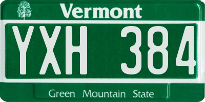 VT license plate YXH384