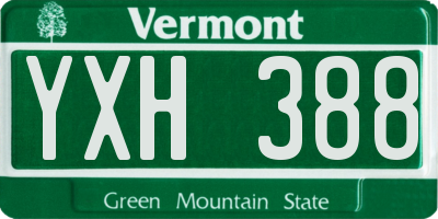 VT license plate YXH388