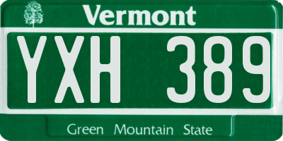 VT license plate YXH389