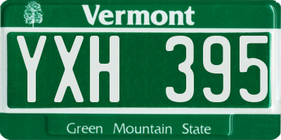 VT license plate YXH395