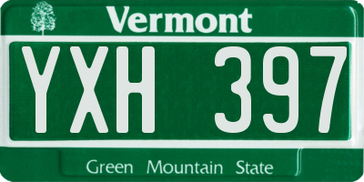 VT license plate YXH397