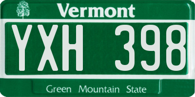 VT license plate YXH398