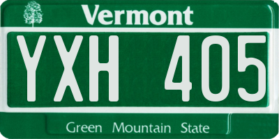 VT license plate YXH405