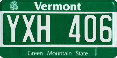 VT license plate YXH406