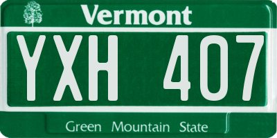 VT license plate YXH407