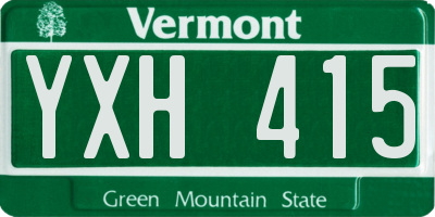 VT license plate YXH415