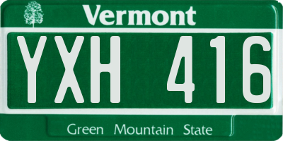 VT license plate YXH416