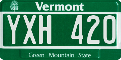 VT license plate YXH420