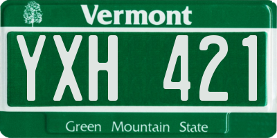 VT license plate YXH421