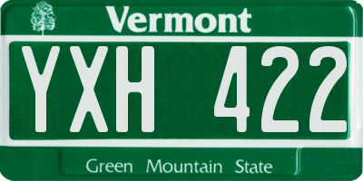 VT license plate YXH422