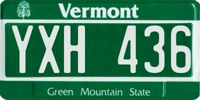 VT license plate YXH436