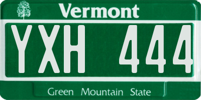 VT license plate YXH444