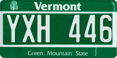VT license plate YXH446