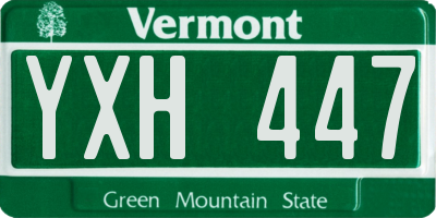 VT license plate YXH447