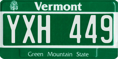 VT license plate YXH449