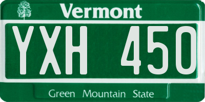 VT license plate YXH450