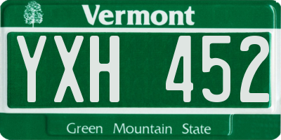 VT license plate YXH452