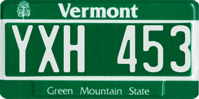 VT license plate YXH453