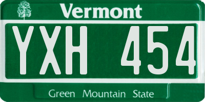 VT license plate YXH454