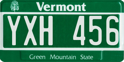 VT license plate YXH456