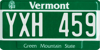 VT license plate YXH459