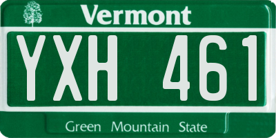 VT license plate YXH461