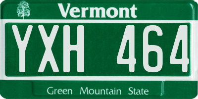 VT license plate YXH464