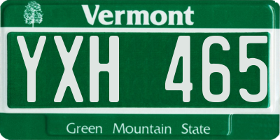 VT license plate YXH465