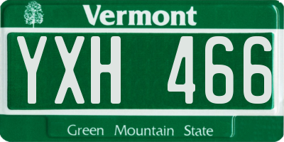 VT license plate YXH466