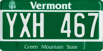 VT license plate YXH467