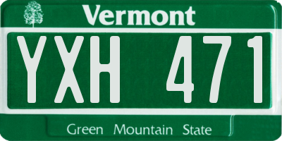 VT license plate YXH471