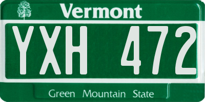 VT license plate YXH472