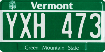VT license plate YXH473