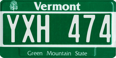VT license plate YXH474