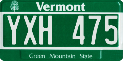 VT license plate YXH475