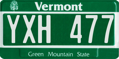 VT license plate YXH477