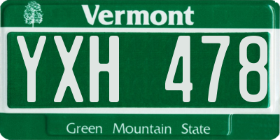 VT license plate YXH478