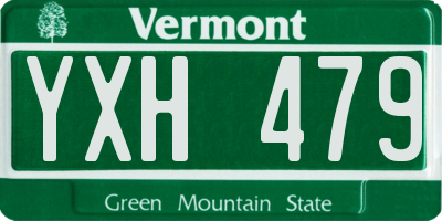 VT license plate YXH479