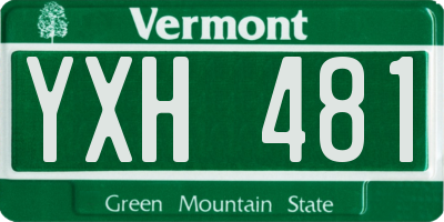 VT license plate YXH481