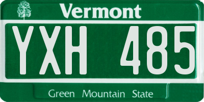 VT license plate YXH485