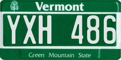 VT license plate YXH486