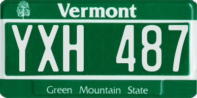 VT license plate YXH487