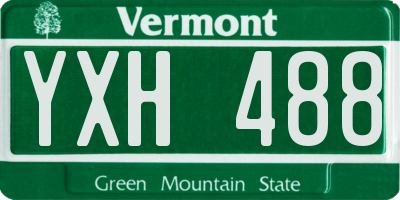 VT license plate YXH488